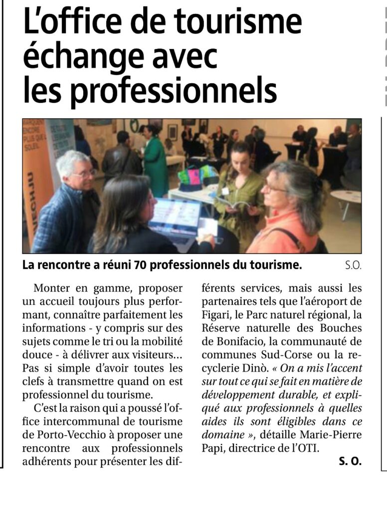 L'office de tourisme échange avec les professionnels