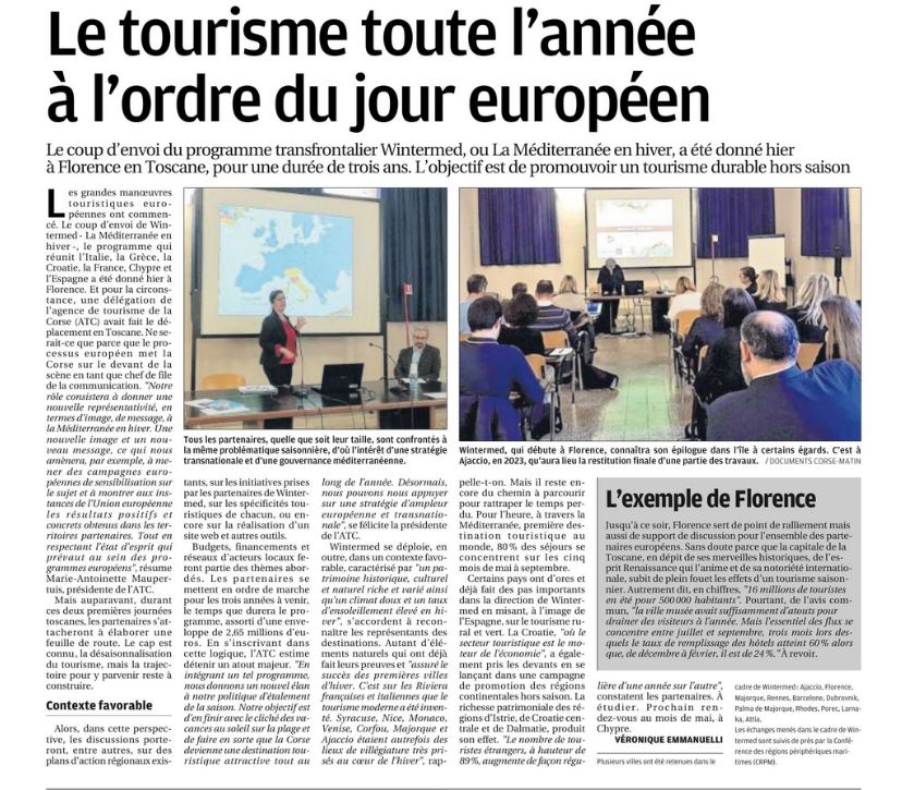 « Le tourisme toute l’année à l’ordre du jour européen »